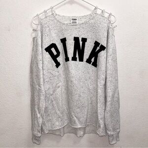 VS PINK Strappy Shoulder Fleece Sweatshirt